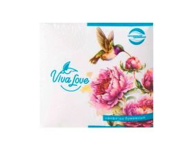 Салфетки "Колибри" 80л белая Viva Love
