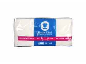 Салфетки 24х12 1-слойные HOME CHEF 400 листов Белые